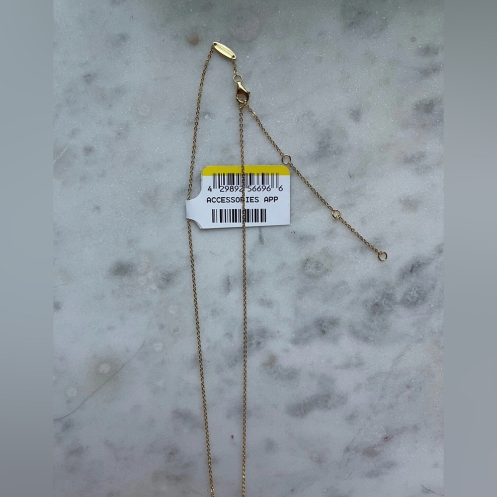 BaubleBar Bubble HEART PENDANT Necklace CLEAR Crystal Gold-Tone NWT 24” - Picture 2 of 4